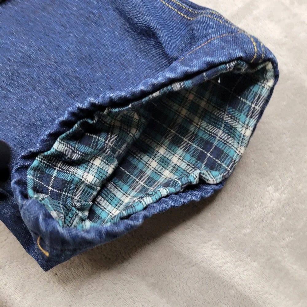 Red Head Jeans Mens 40x30 Blue Flannel Fleece Lined Straight‎ Leg Relaxed Plaid